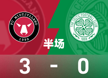 Intervalo da Liga Europa: Gegocha fez 1 chute e 1 passe, Midtjylland 3-0 Celtic