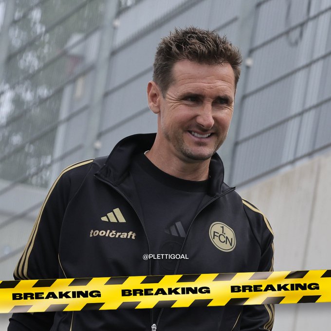 De Sky: Klose está prestes a renovar contrato com o Nuremberg, e o novo contrato será assinado até 2028