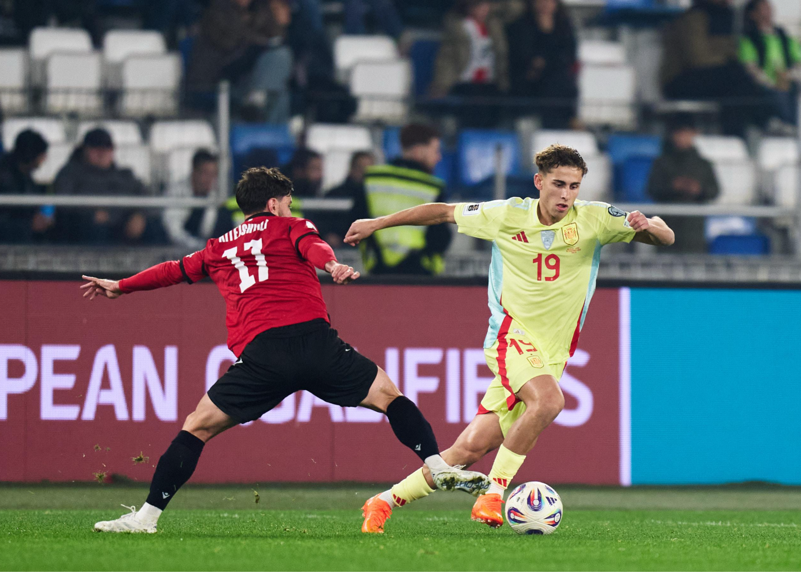 Espanha x Geórgia: taxa de dribles 61-39, pontuação de gols 10-5