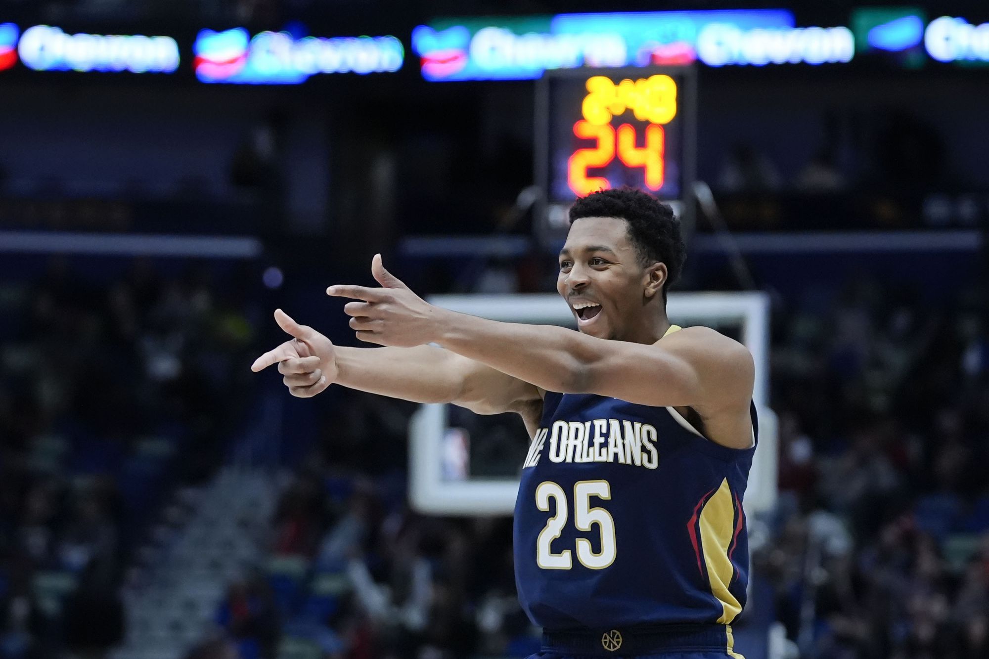 O único jogador do Pelicans a marcar dois dígitos no intervalo! Murphy marcou eficientes 22 pontos e lutou para se sustentar.