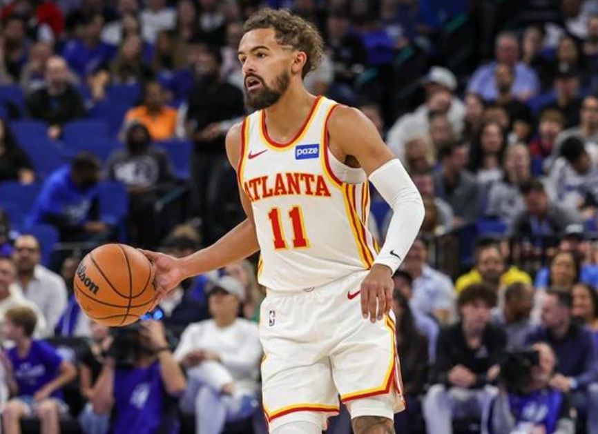 Trae Young marcou 10 pontos e 8 assistências no intervalo, Alexander Walker deu um PK no primo e não ficou para trás