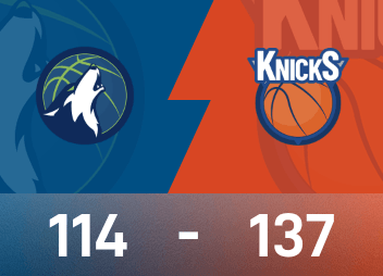 Relatório do jogo da NBA: Big Head 23+7+10, Knicks venceu Timberwolves por 137-114