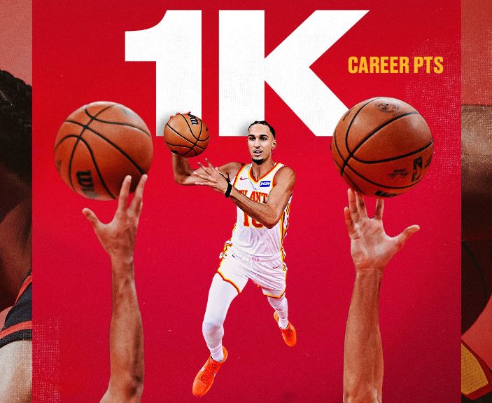 Parabéns! Risa Shay se torna a quarta jogadora mais jovem da história do Hawks a marcar 1.000 pontos.