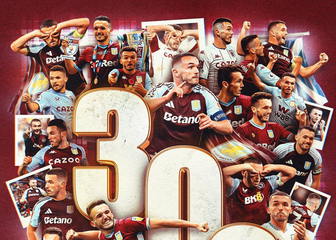 Estreia de hoje como jogador reserva, McGinn dá as boas-vindas ao marco de 300 jogos na carreira de Villa